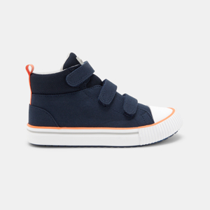 Mid top canvas sneakers with velcro 1