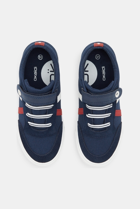 Tennis cérémonie en toile bleues garçon 2