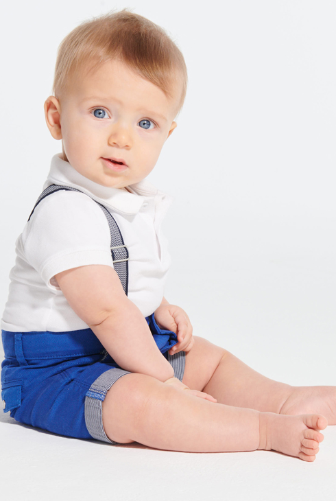 Platnene hlače z naramnicami modra dojenček deček 1