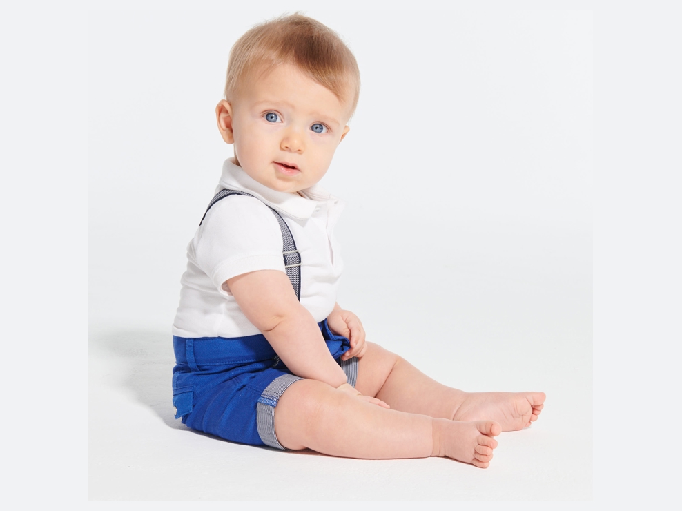 Platnene hlače z naramnicami modra dojenček deček 1