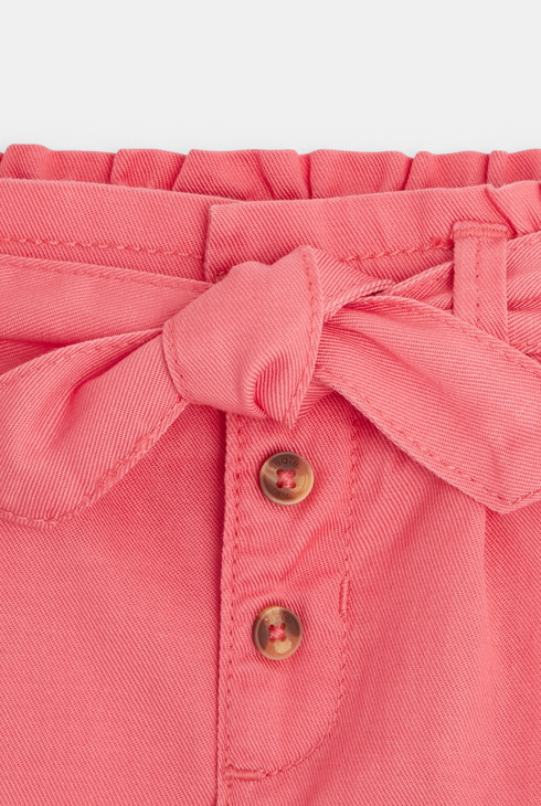 Kratke hlače chino s pasom rožnata dojenček deklica 2