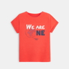 T-shirt 60% en coton recyclé WE ARE ONE orange fille