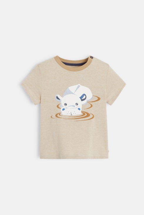 Majica s tankimi črtami in motivom polarnega medveda bela dojenček deček 1