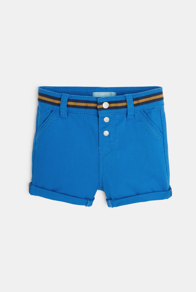 Short coton chino bleu bébé garçon 1