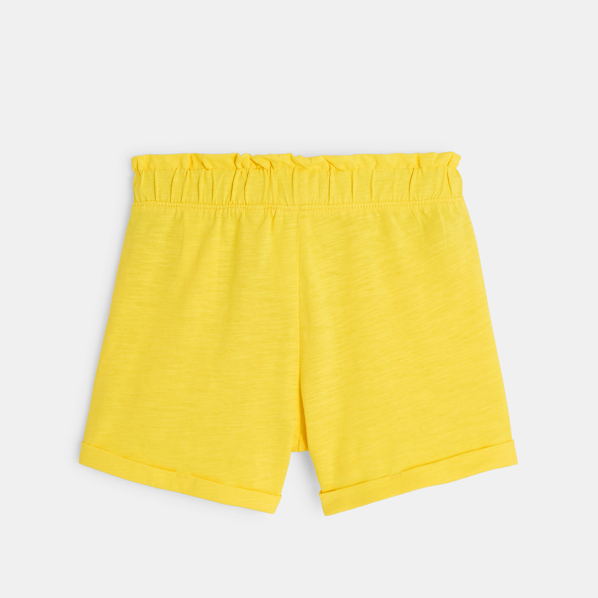 Short en jersey uni jaune fille Okaïdi Obaïbi