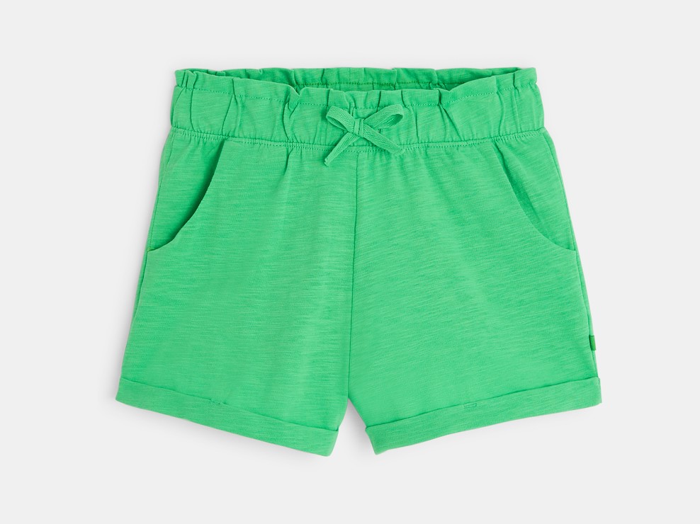 Short en jersey uni vert fille 2