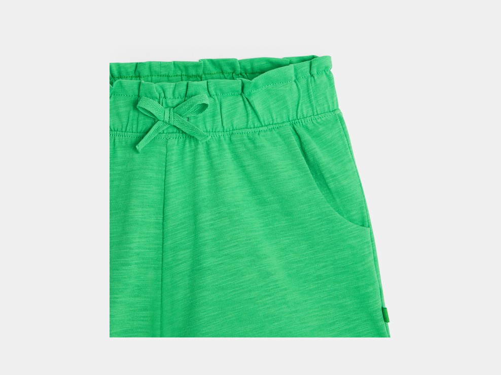 Short en jersey uni vert fille 2