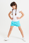 Short en jersey uni bleu fille 1