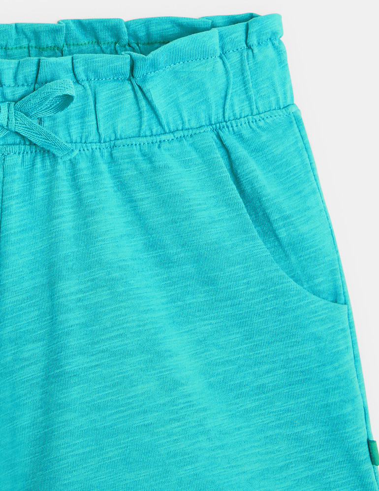 Short en jersey uni bleu fille 2