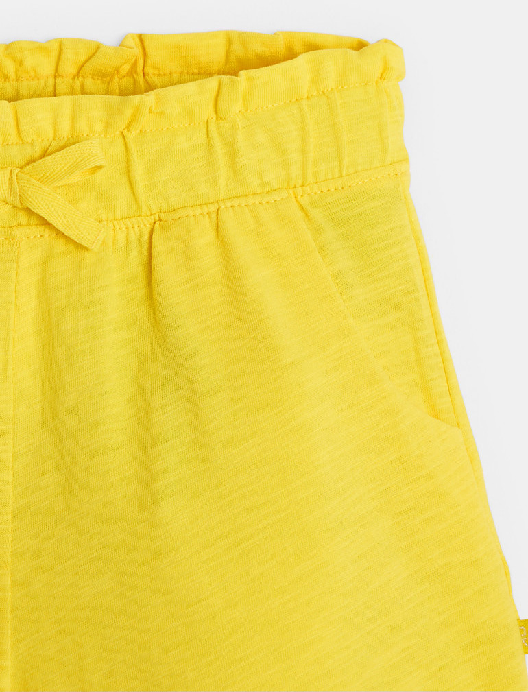 Short en jersey uni jaune fille 2