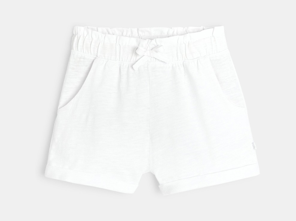Einfarbige Shorts aus Jersey Weiß Mädchen 2