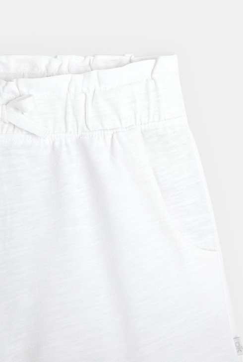 Short en jersey uni blanc fille