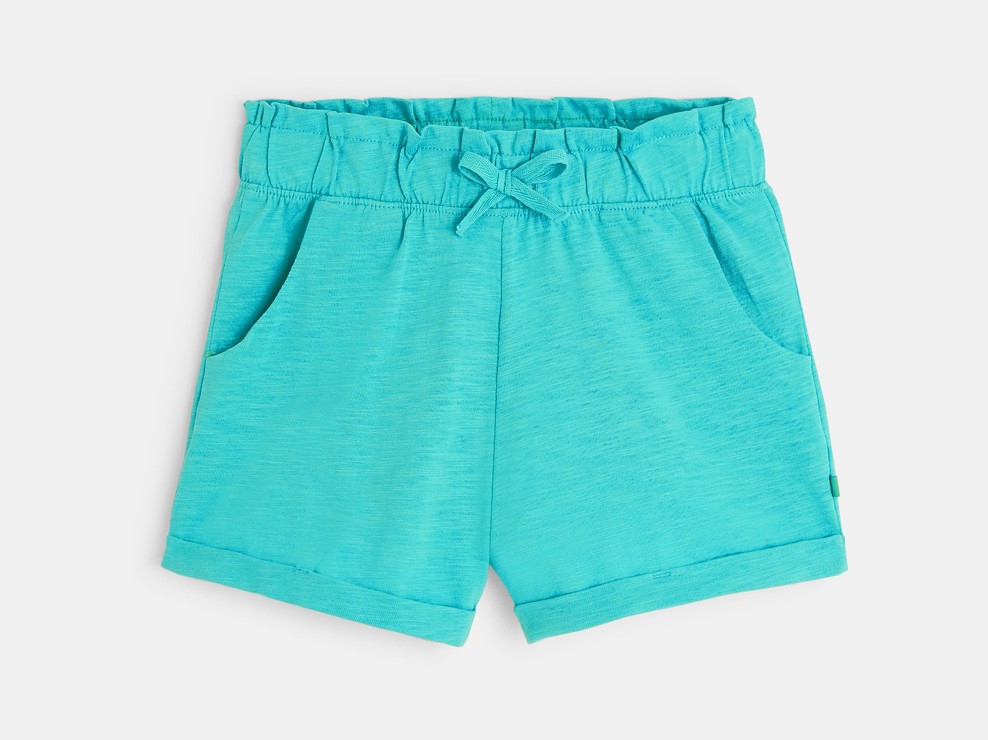 Einfarbige Shorts aus Jersey Blau Mädchen 2