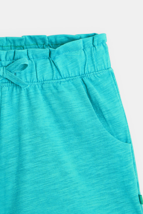 Short en jersey uni bleu fille