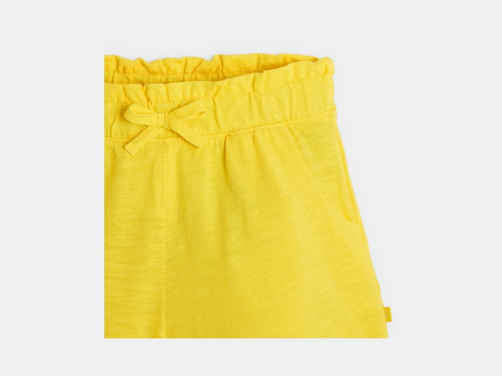 Einfarbige Shorts aus Jersey Gelb Mädchen 2