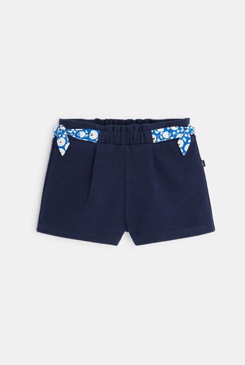 Kratke hlače iz fantazijskega pletiva modra dojenček deklica 1