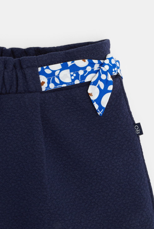 Kratke hlače iz fantazijskega pletiva modra dojenček deklica 2