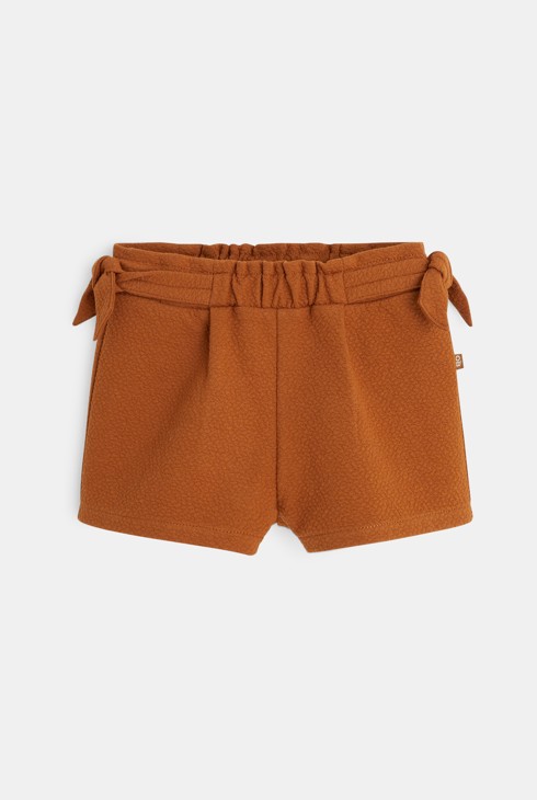 Kratke hlače iz fantazijskega pletiva rjava dojenček deklica 1