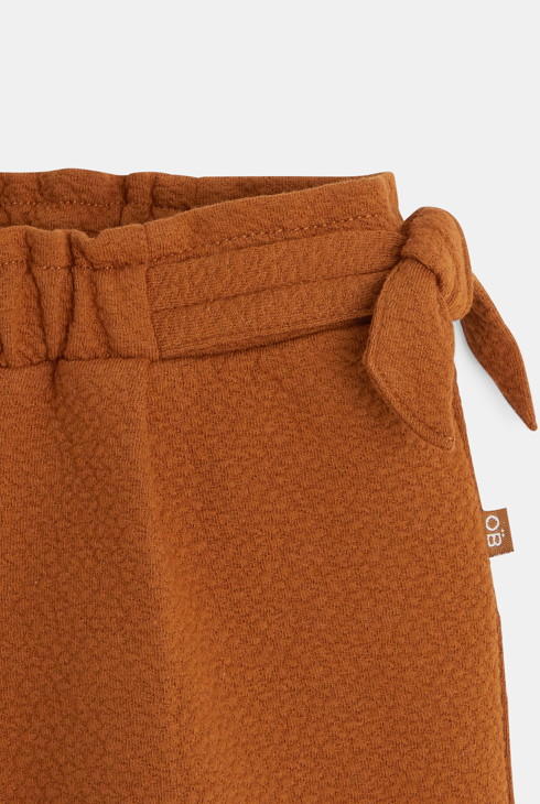 Kratke hlače iz fantazijskega pletiva rjava dojenček deklica 2