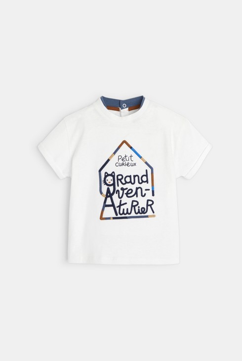 Majica s sporočilom in muckom modra dojenček deček 1