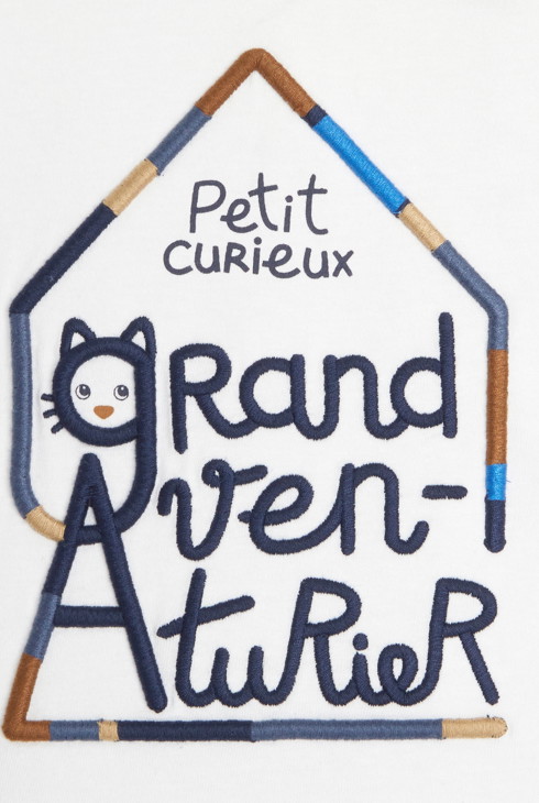 Majica s sporočilom in muckom modra dojenček deček 2