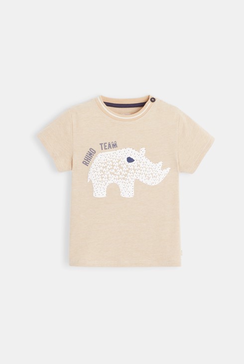 Majica s tankimi črtami in motivom nilskega konja bela dojenček deček 1