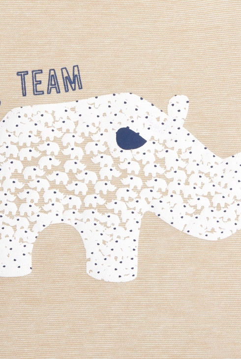 Majica s tankimi črtami in motivom nilskega konja bela dojenček deček 2