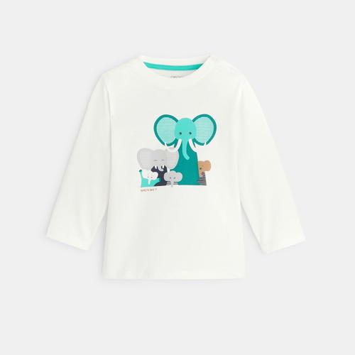 Camiseta con elefantes blanca beb ni o Oka di Oba bi