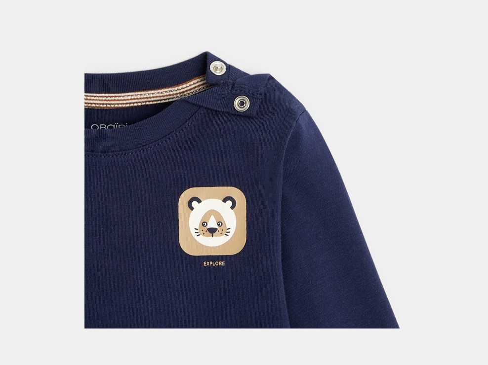 T-shirt animal bleu bébé garçon 2