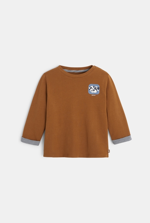Koszulka z pieskiem brązowy niemowlę chłopiec 1