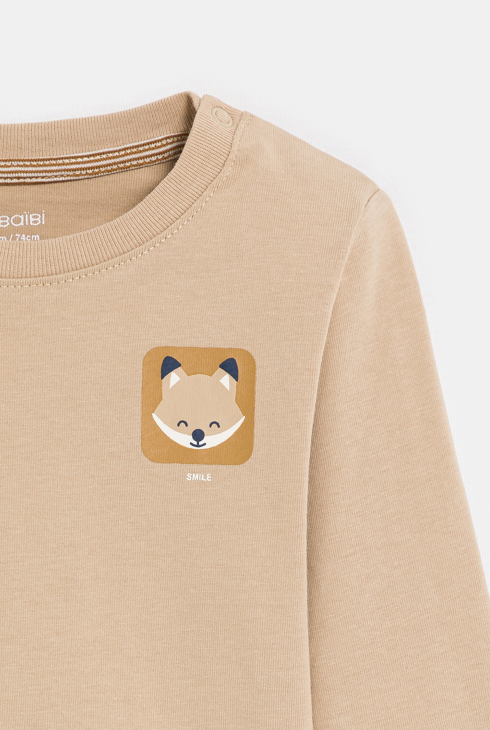 Beiges T-Shirt mit Fuchs Jungen