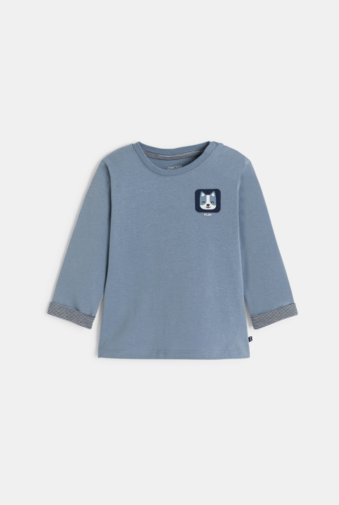 T-shirt animal bleu bébé garçon 1