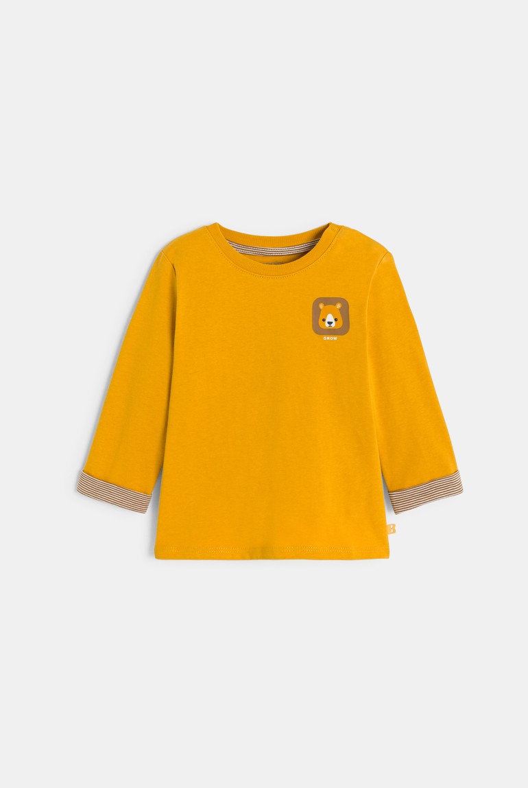 T-shirt animal jaune bébé garçon 1