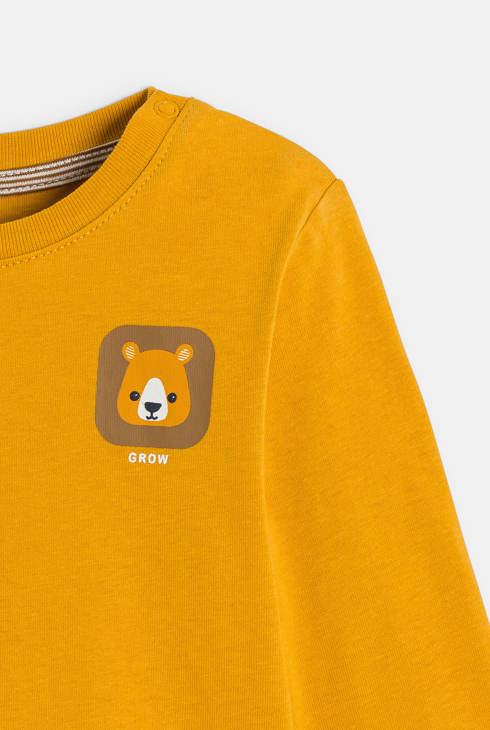 Gelbes T-Shirt mit Tiermotiv Kleinkind Junge