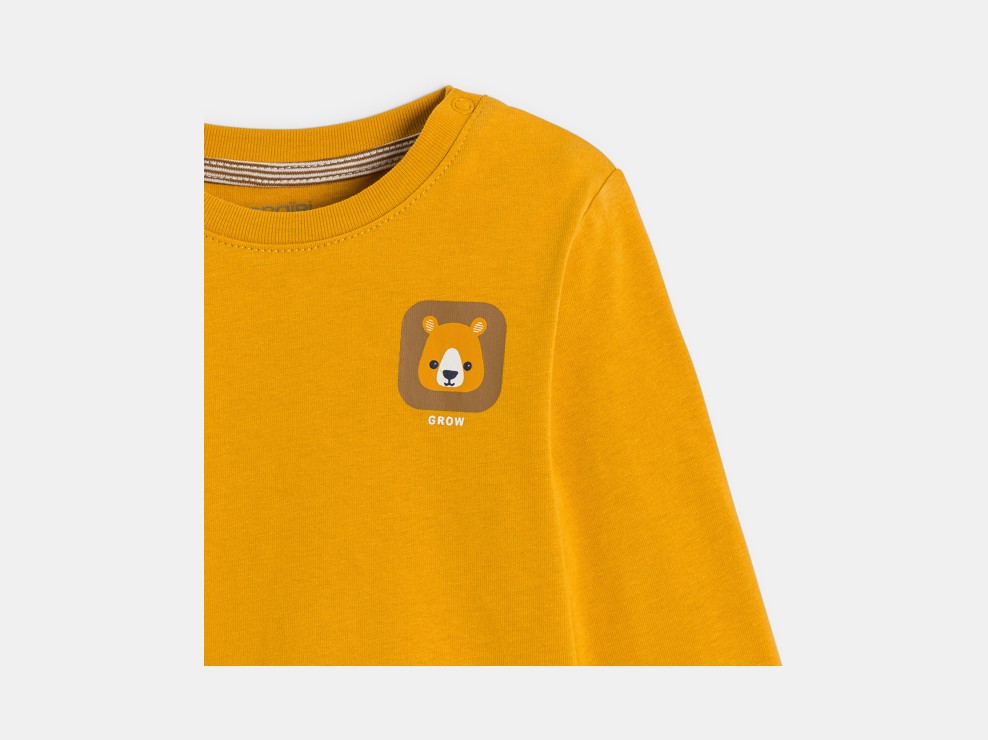 Gelbes T-Shirt mit Tiermotiv Kleinkind Junge 2