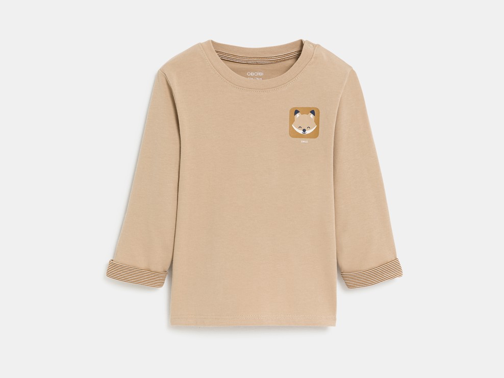 T-shirt Renard beige garçon 1