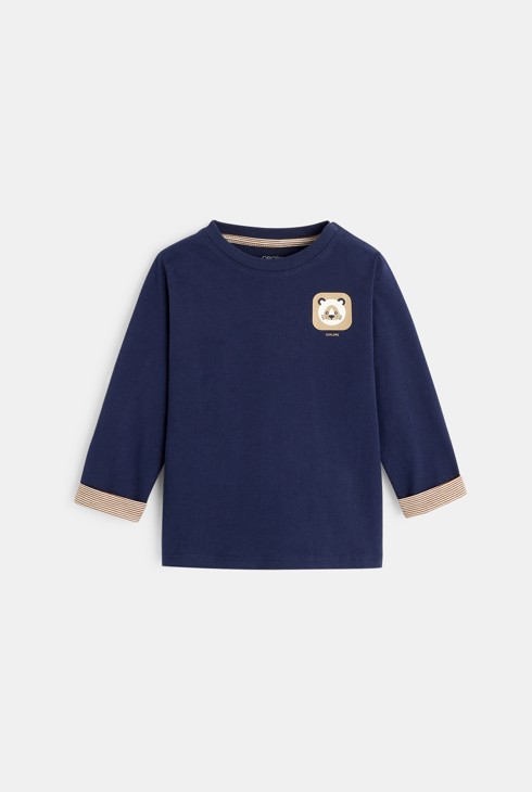 T-shirt animal bleu bébé garçon 1