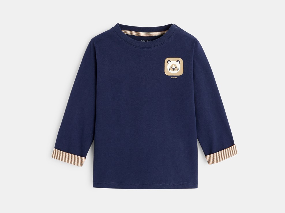 T-shirt animal bleu bébé garçon 1