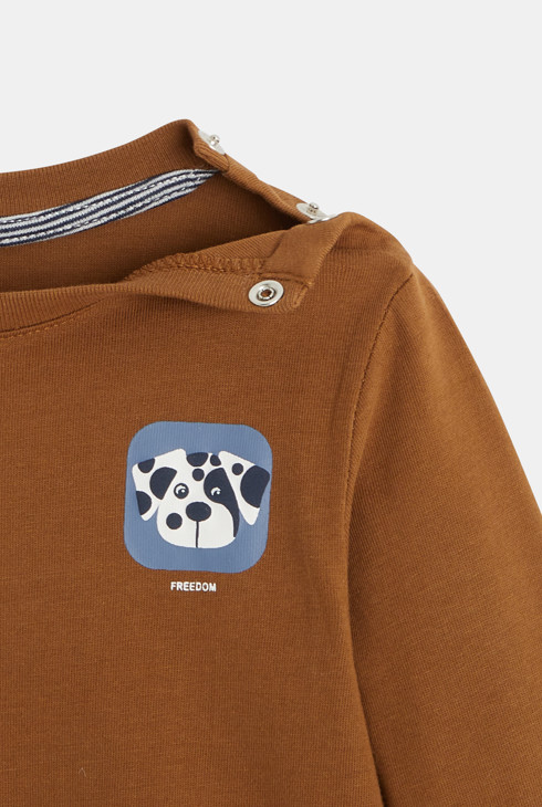Koszulka z pieskiem brązowy niemowlę chłopiec 2