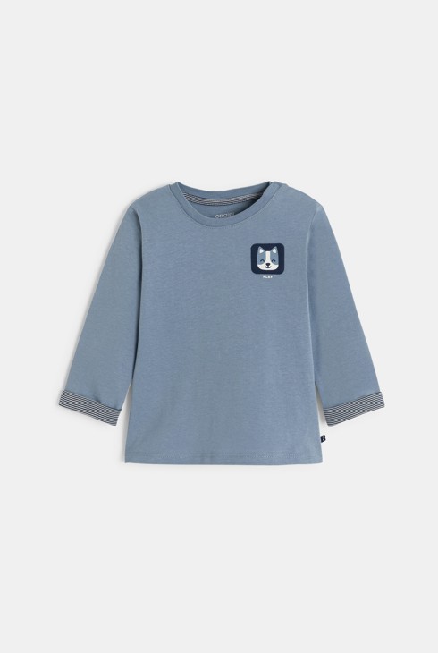 T-shirt animal bleu bébé garçon 2