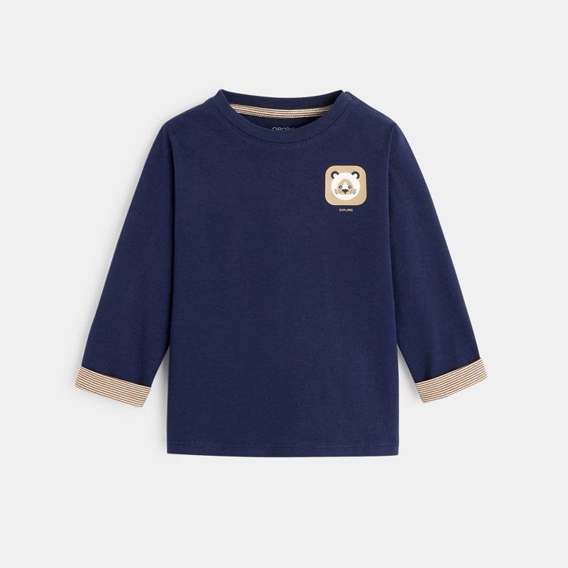 T-Shirt mit Bärenmotiv Blau Baby Jungen