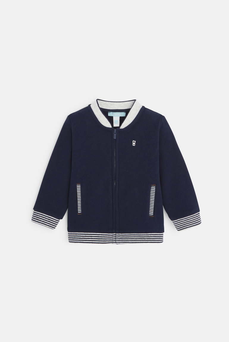 Teddy zippé en molleton doux bleu bébé garçon 1