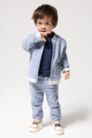 Chaqueta teddy con cremallera de muletón suave azul bebé niño 4