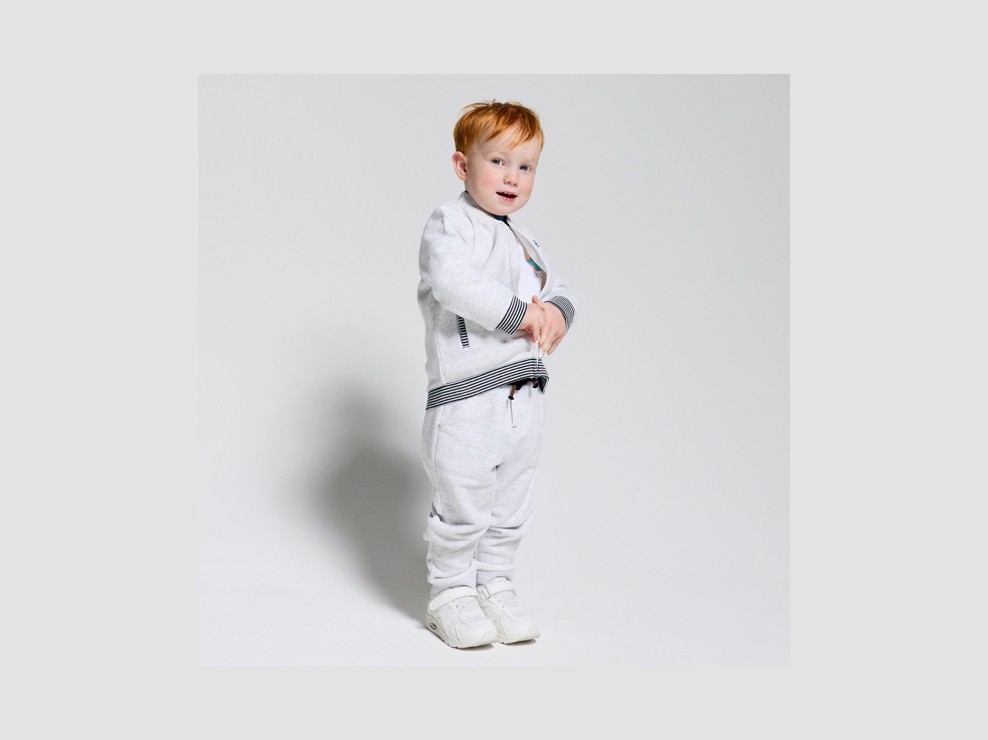 Teddy zippé en molleton doux blanc bébé garçon 1