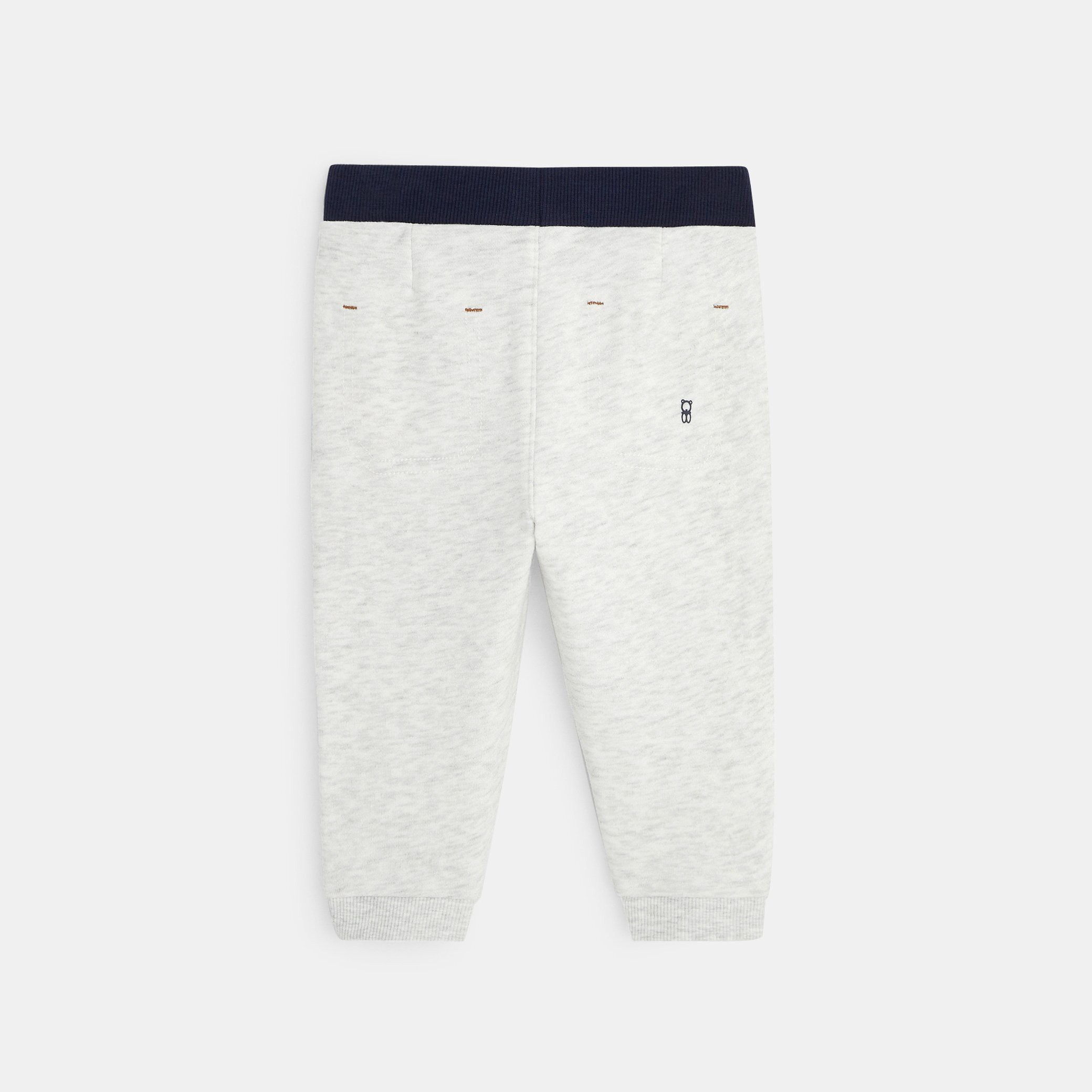 Pantalon jogging bleu bébé garçon - Ecru chiné