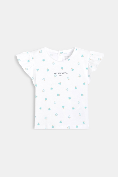 T-Shirt kleine Herzen Grün Baby Mädchen 1