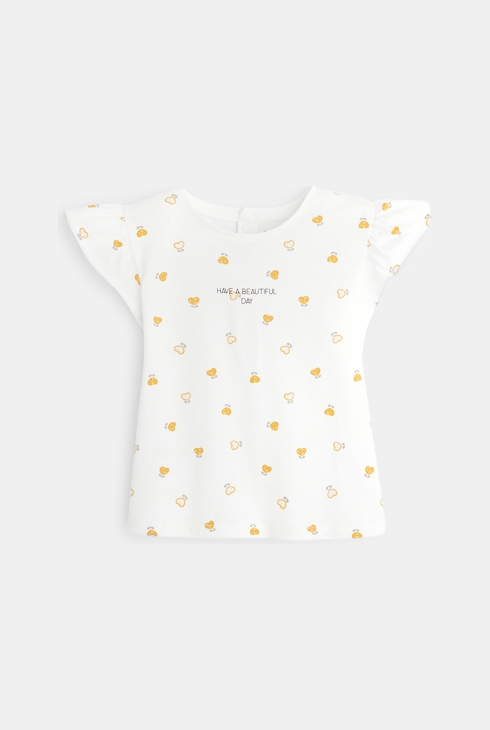 Majica s pikapolonicami  rumena dojenček deklica 1