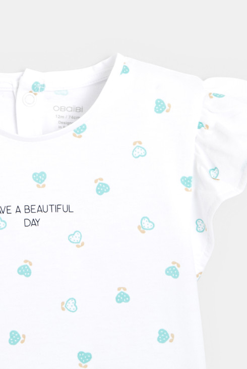 T-Shirt kleine Herzen Grün Baby Mädchen 2