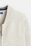 Gilet teddy zippé en maille fine blanc garçon 2