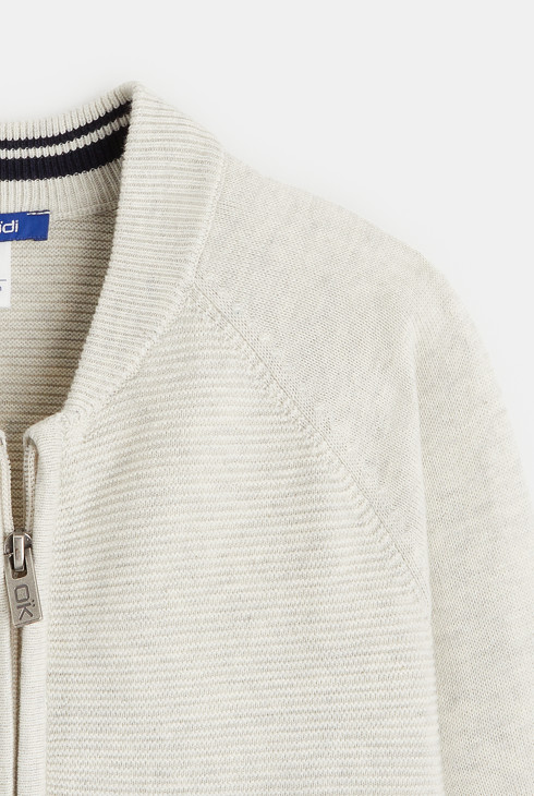 Teddy-Weste mit Reißverschluss aus Feinstrick Weiß Jungen 2